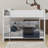 Queen Over Queen Bunk Bed With Cabinets And USB Ports-282328762