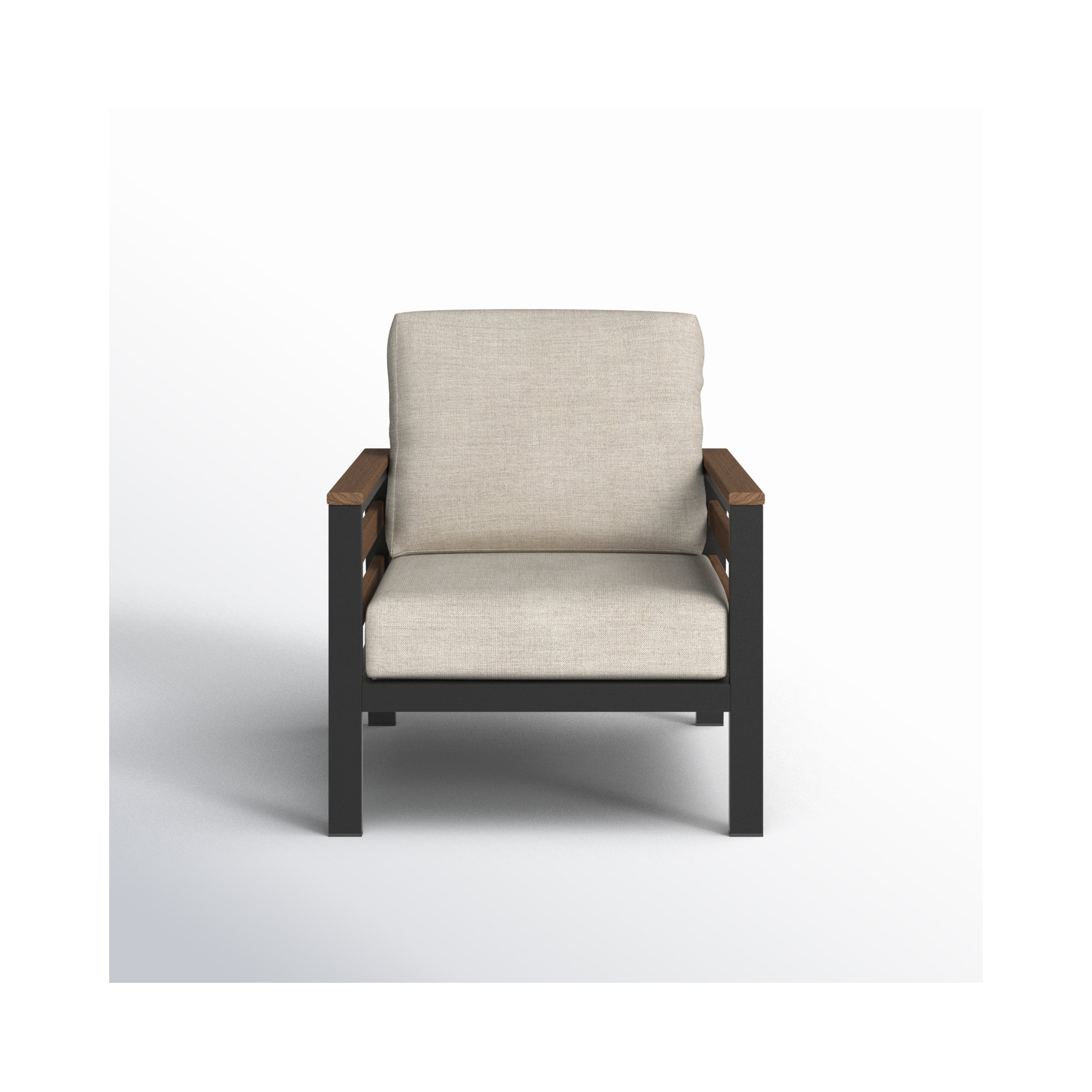 Townsend Patio Chair with Sunbrella® Cushions, Brown/Dark Gray, Cast Silver Sunbrella®