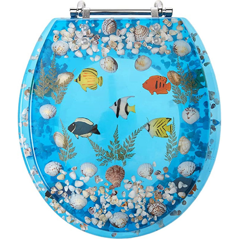 Siège de toilette poisson rond, Bleu