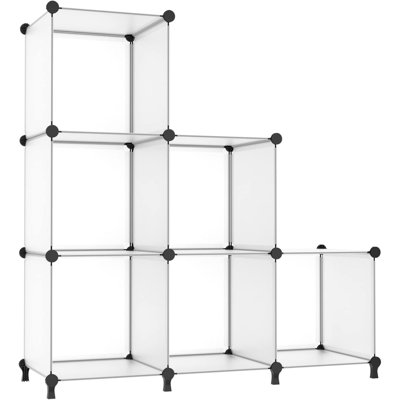 Closet Organizer 6 Cube Closet Storage Shelves DIY Stackable Closet Clothes Storage Organizer Shelving For Closet Bedroom, Home, Translucent