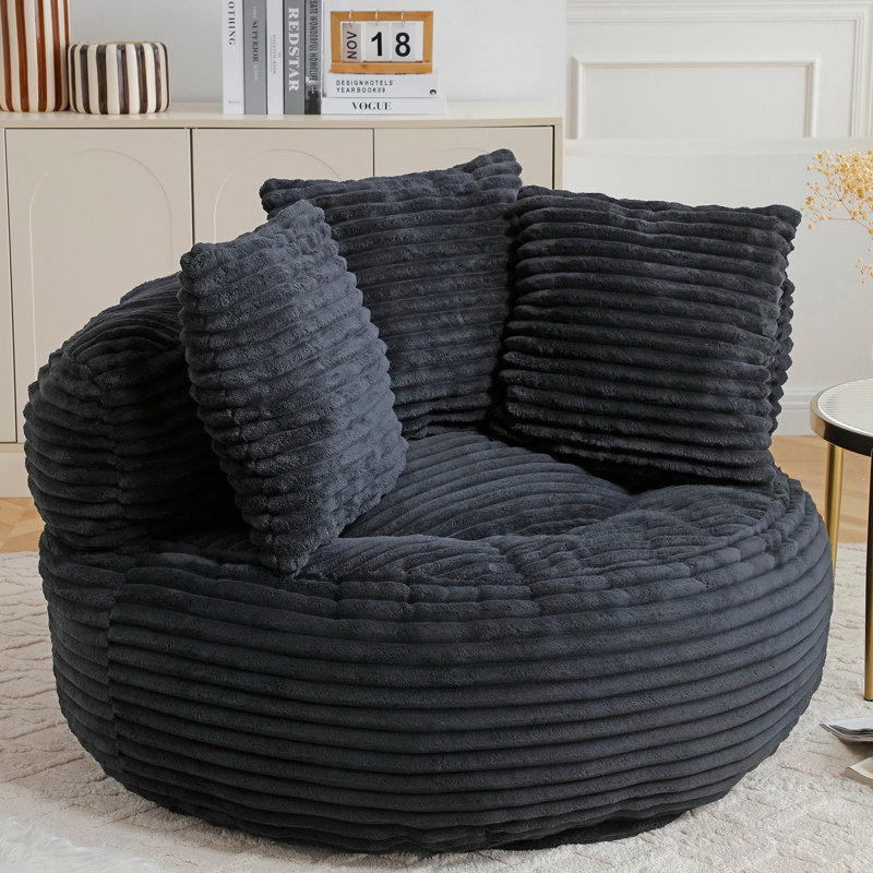 Fauteuil sac de pois en velours côtelé, Velours côtelé rouge