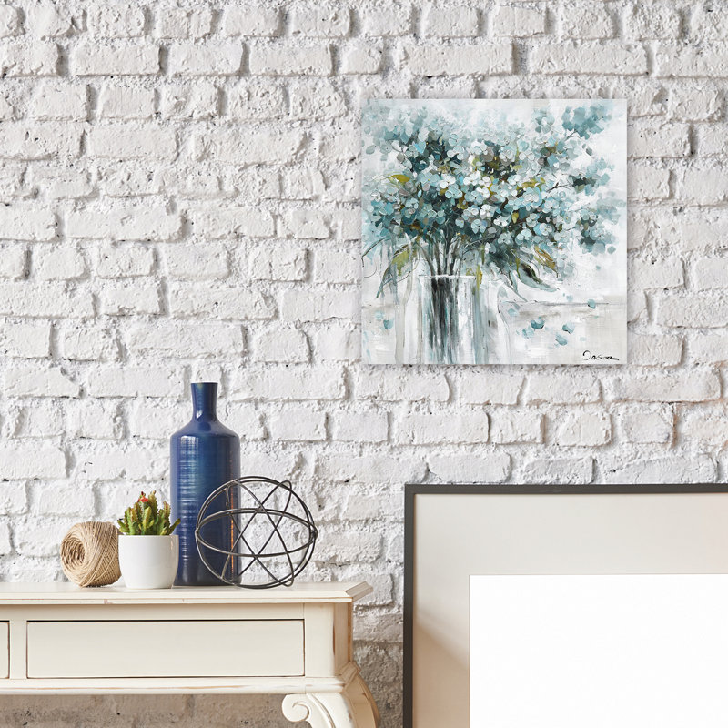 Fleurs abstraites - peinture sur toile tendue, H 12 po x l 12 po x P 1,5 po