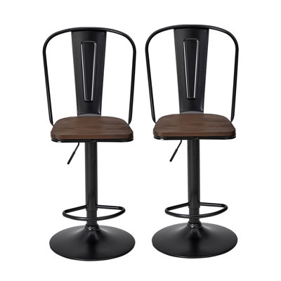 Anirvin Adjustable Height Counter Stool with Metal Frame