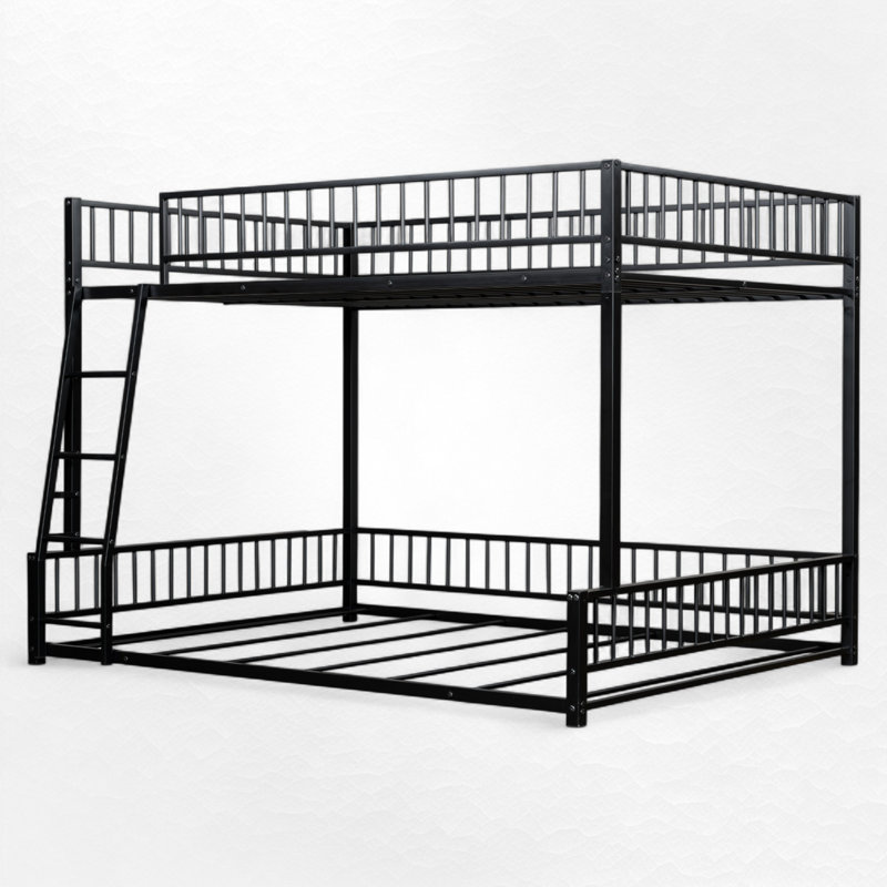 Metal Queen Bunk Bed, Black