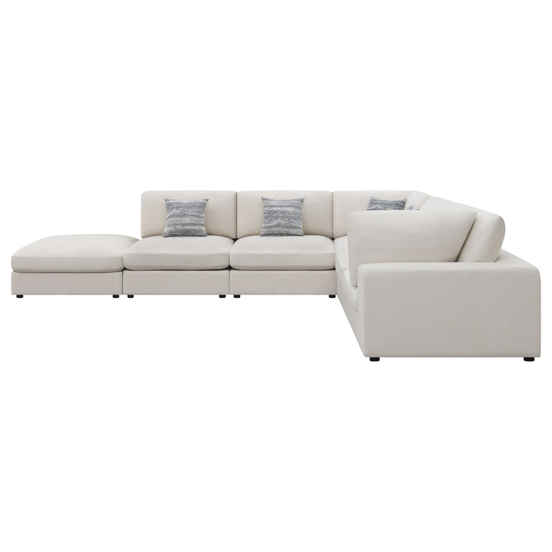 Canapé modulaire rembourré 6 pièces Serene, Tissu beige