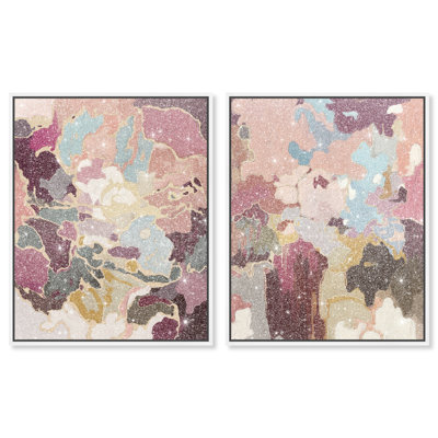 Ruby Lovers Set Canvas Abstract Print by Oliver Gal, Black Frame, 16 x 20