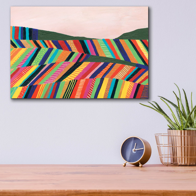 «Rainbow Fields I» par Regina Moore, H 12 po x l 16 po x P 0,13 po