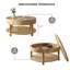Table basse avec rangement double pour le salon, table basse ronde moderne de 31,5 po avec rangement et compartiment caché, pieds de nivellement réglables, assemblage facile (bois naturel)