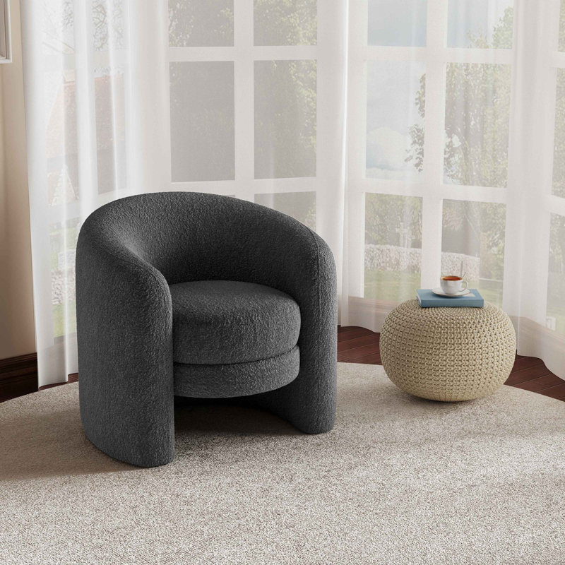Chaise d'appoint rembourrée à dossier courbé