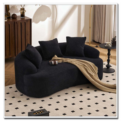 Causeuse incurvée: emballage compressé, tissu chenille, éponge 30D, sans assemblage