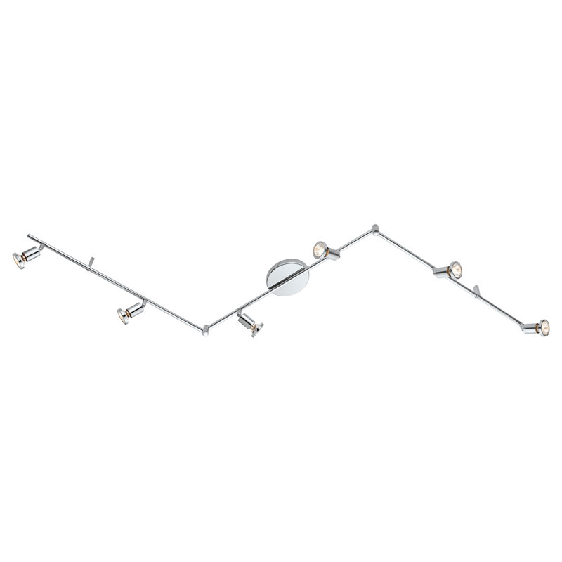 Nichols 74.41'' 6 -Light Swing Arm Track Track Kit with Dimmable and Adjustable Head, Chrome
