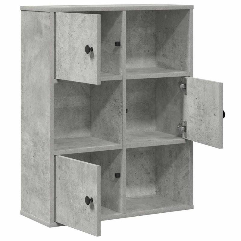 Bookcase 60X24x76.5 Cm Engineered Wood, Concrete Grey