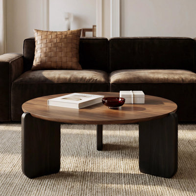 31" Walnut Tabletop Coffee Table with Oak Legs