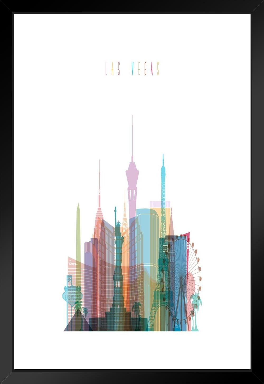 Las Vegas, Nevada - Retro Skyline (no text) - Lantern Press Poster