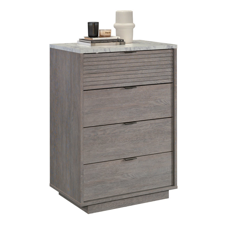 Commode 4 tiroirs, finition brune