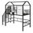 Twin Size Metal Loft Bed With Roof Design And A Storage Box-1940758600