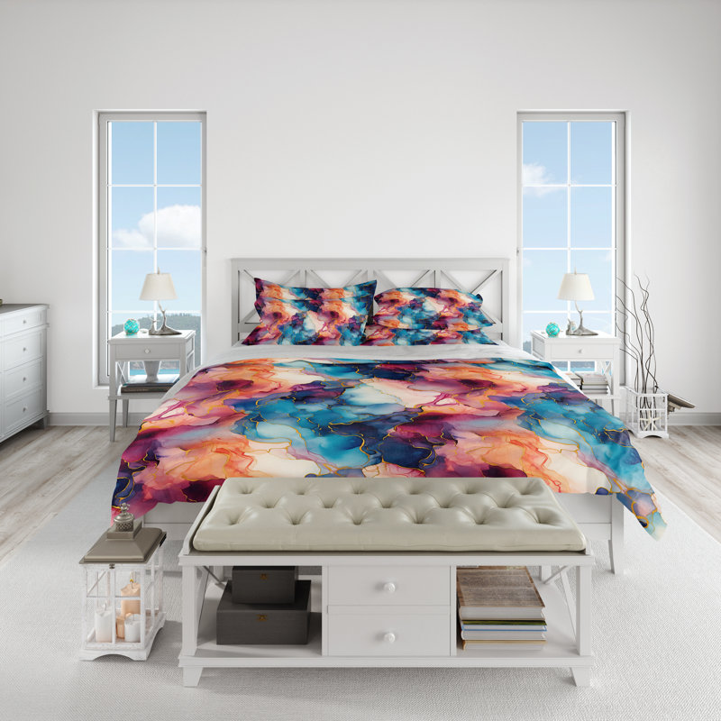 Abstract Duvet Cover, King Duvet Cover + 2 King Shams