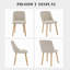 4 chaises de salle à manger, chaises d'appoint de cuisine rembourrées en tissu moderne, chaises de salle à manger à dossier courbé et pieds en chêne-426777367-426500079