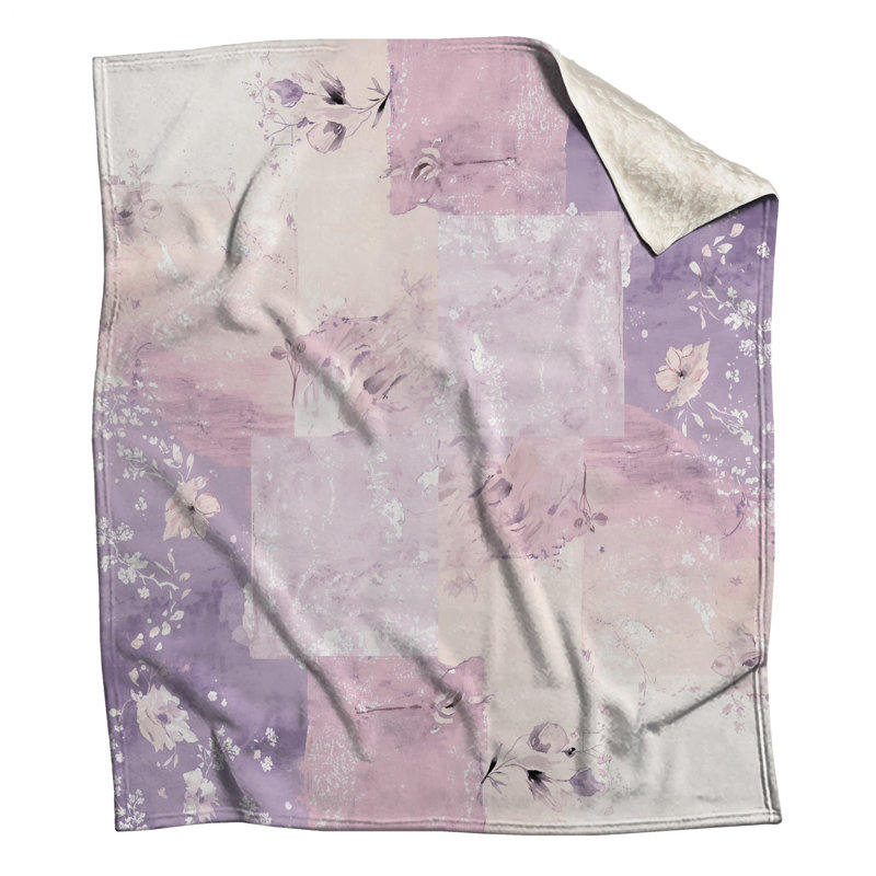 Couvertures pastel à motif floral abstrait, L 50 po x H 60 po