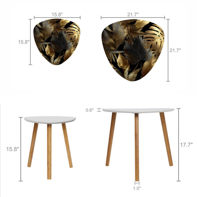 Ensemble de 2 tables basses gigognes Triangle