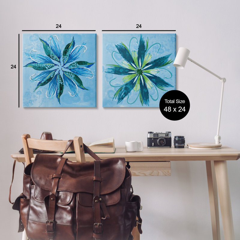 Ensemble de toile fantaisiste 2 pièces, par Liz Jardine, H 24 po x l 24 po