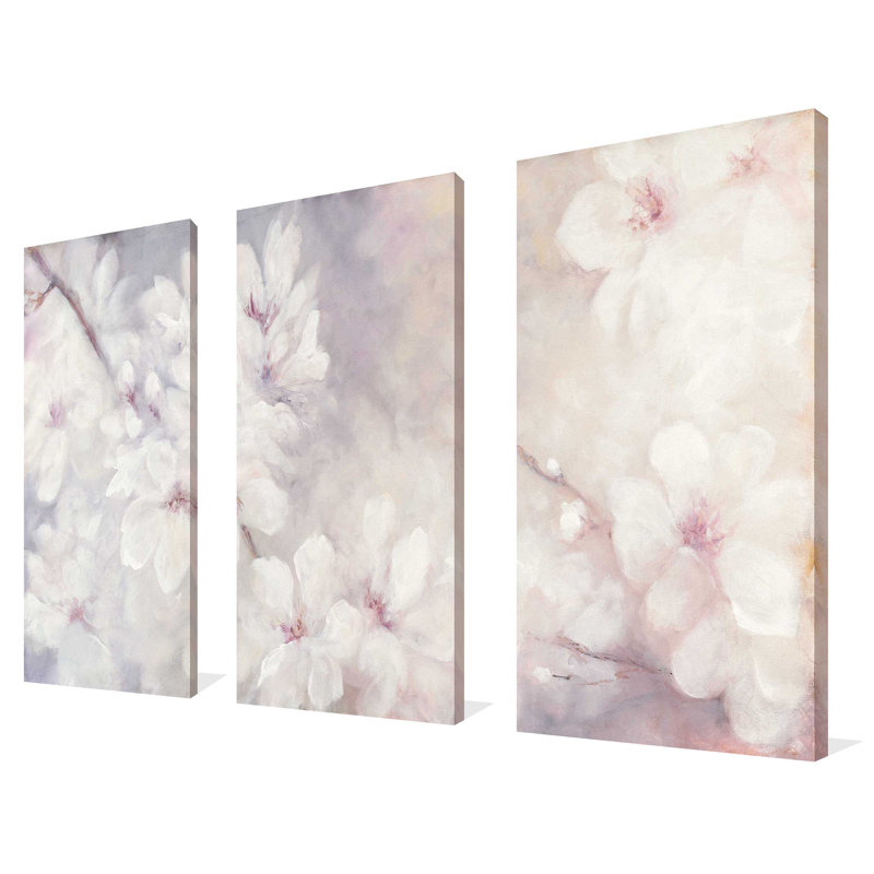 «Cherry Blossoms», ensemble de 3 impressions sur toile