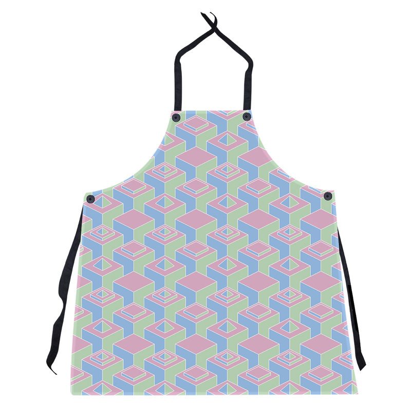 Tablier de gratte-ciels, Bleu / Vert / Rose