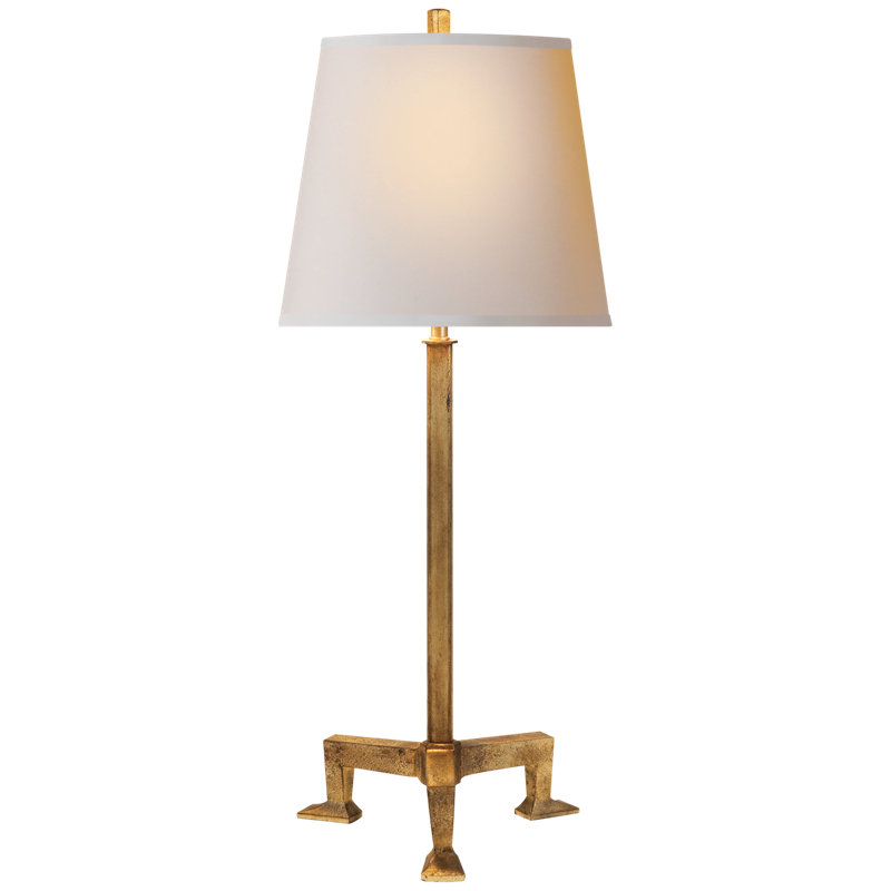 Thomas O'Brien Parish Buffet Lamp, Gilded Iron, Fabric