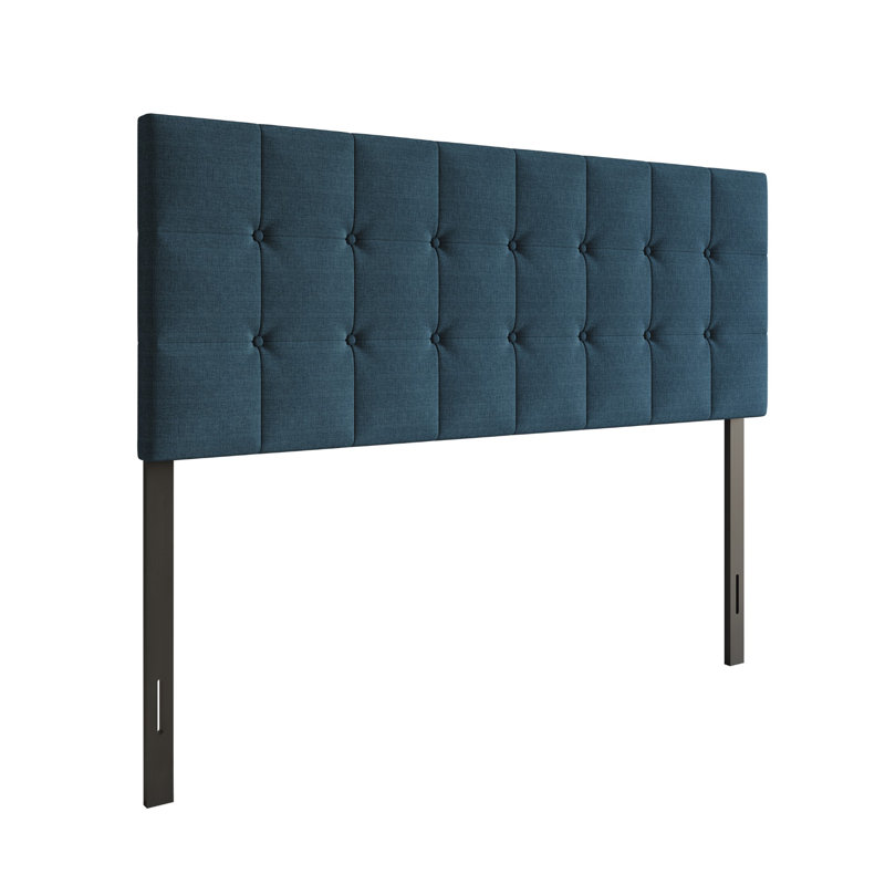 Tête de lit tapissier Muntajar, Bleu denim, Grand