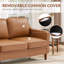 Barton 80.31'' Faux Leather Square Arm Sofa-1904791586