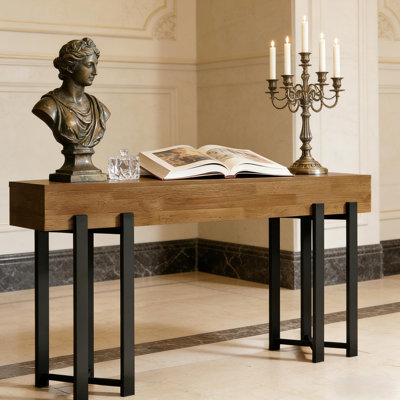 Table de vestibule, console rustique, table de couloir, table de canapé, étagère de présentation