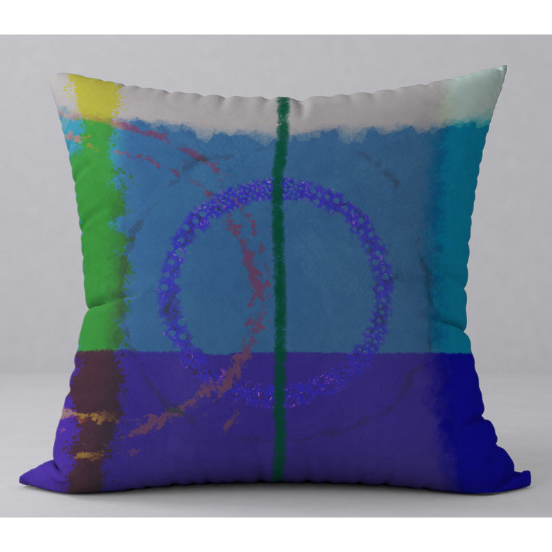 Abstract Reversible Throw Pillow, 18" H x 18" W