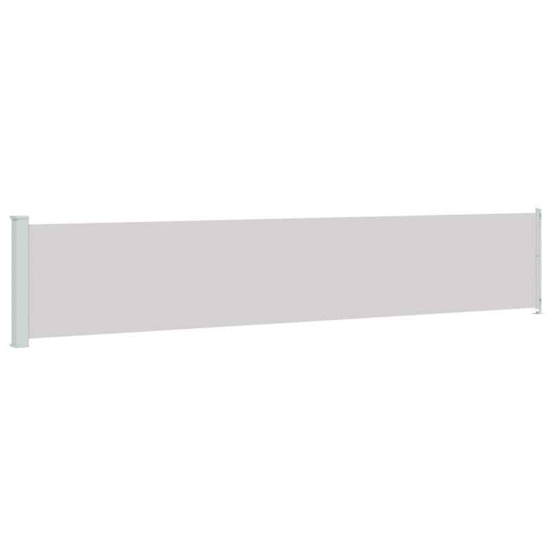 Polyester Cover Retractable Patio Awning, Gray, 46.1" H x 236.2" W
