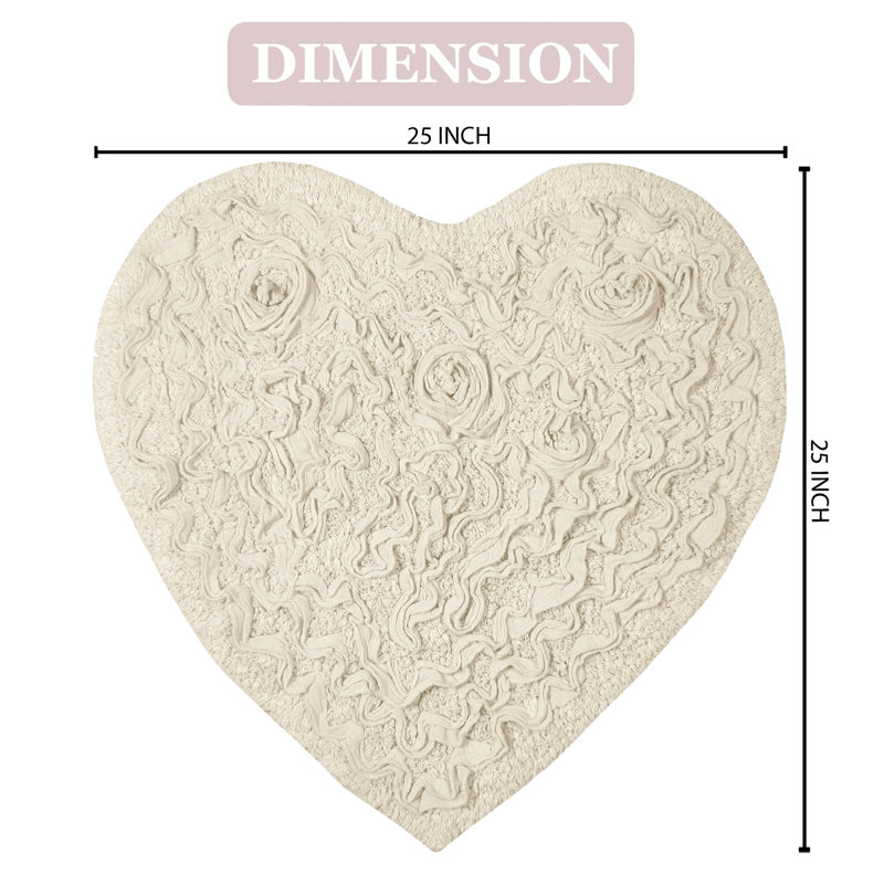 Skakke Cotton Non-Slip Bath Rug, Ivory