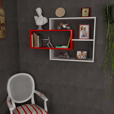 Tablette décorative 5 pièces avec tablettes réglables Rabun