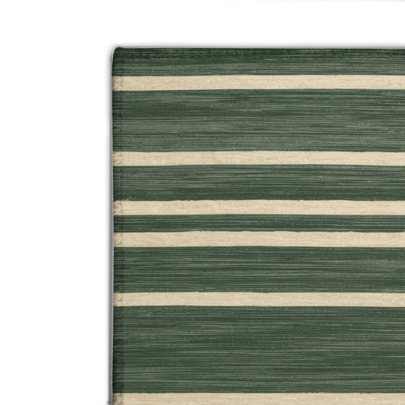 Tapis intérieur / extérieur vert HorizontalStripes, Rectangle 4pi x 6 pi