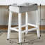 Tabourets de velours à hauteur de comptoir, 2 unités, sièges de selle gris, blanc délavé, pièces de construction solides,-645395519