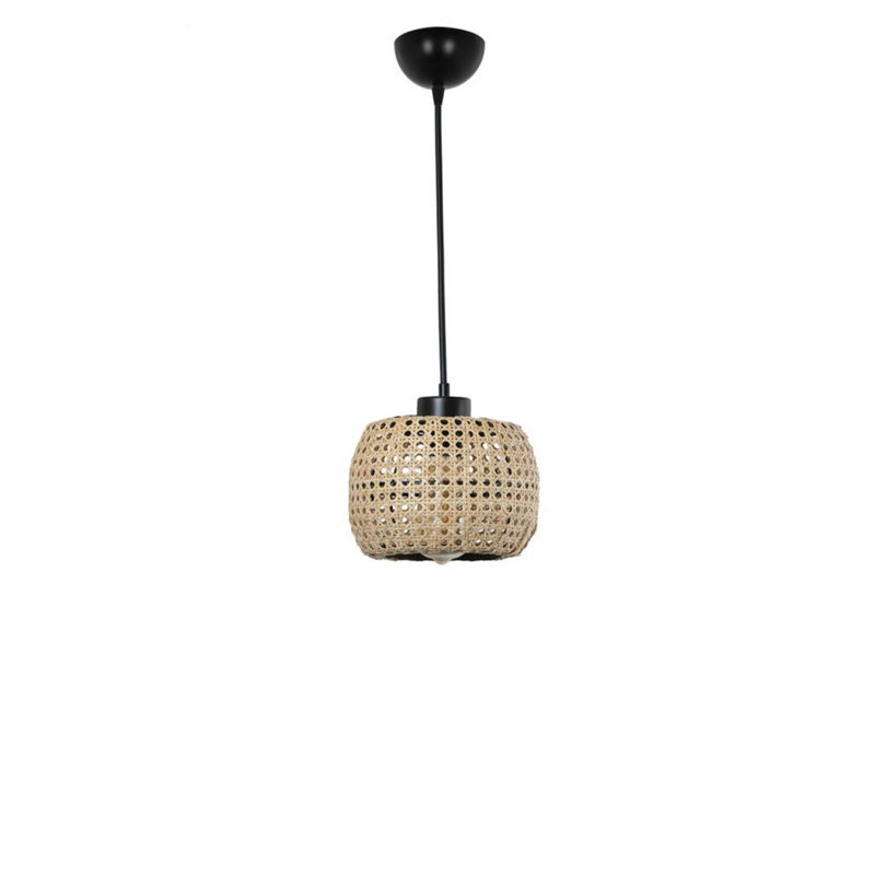Luminaire suspendu tambour simple à 1 lumière Ott, Beige