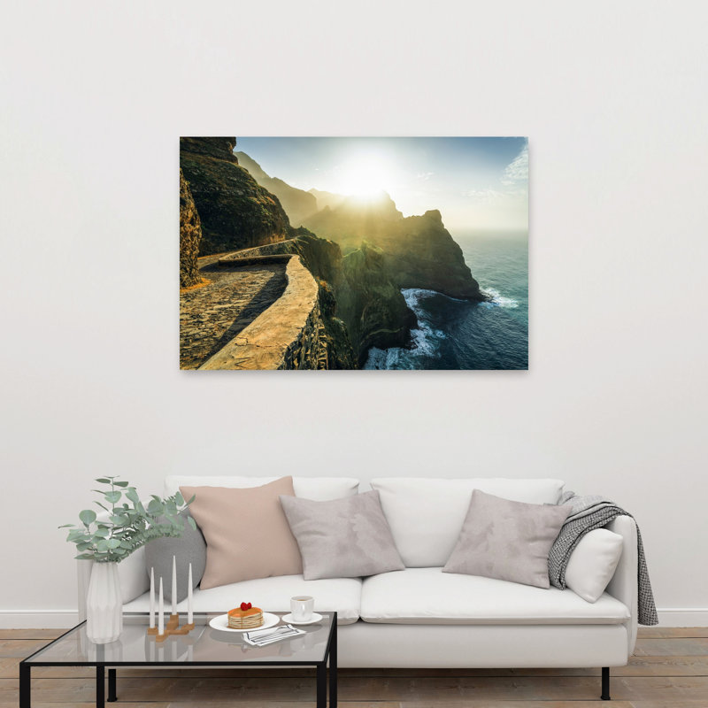 «Cliff Walk Abstract Coastal Landscape», reproduction d'art murale, H 40 po x l 60 po