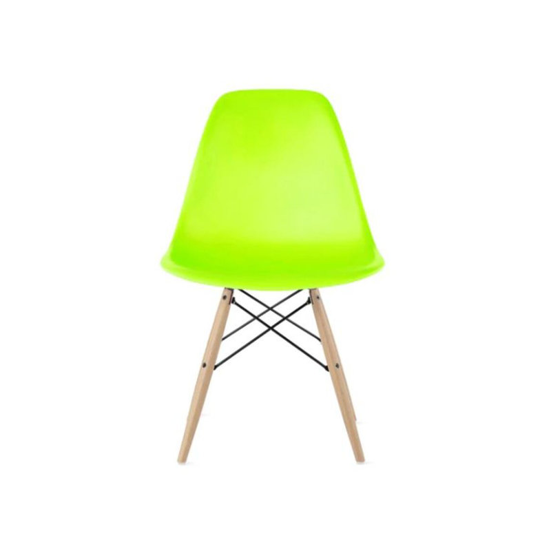 Chaise Hrileena Leffie avec pieds naturels, Vert, Naturel