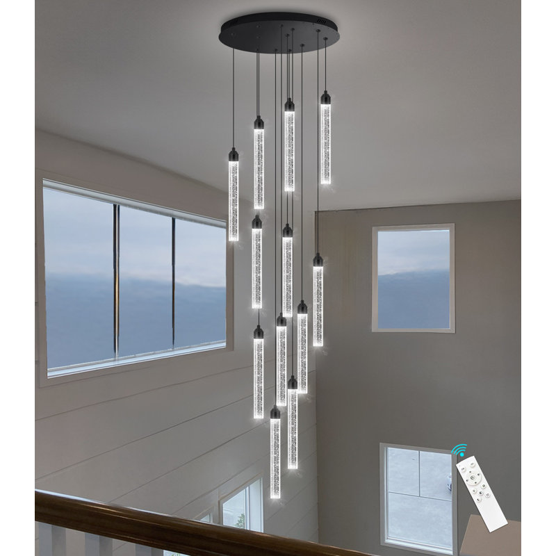 Matildia 12 - Light LED Tiered Chandelier, Black