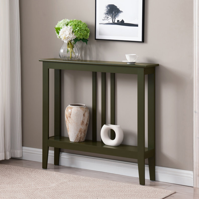 Table d'entrée Aubreyana - Console étroite - Console avec rangement - Décoration de couloir - Tables console en bois pour l'entrée - Table d'appoint console étroite