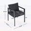 Ensemble de 2 chaises de salle à manger d'extérieur, structure en aluminium gris toutes saisons avec coussins en tissu gris, capacité de 300 lb-156427563-156427560