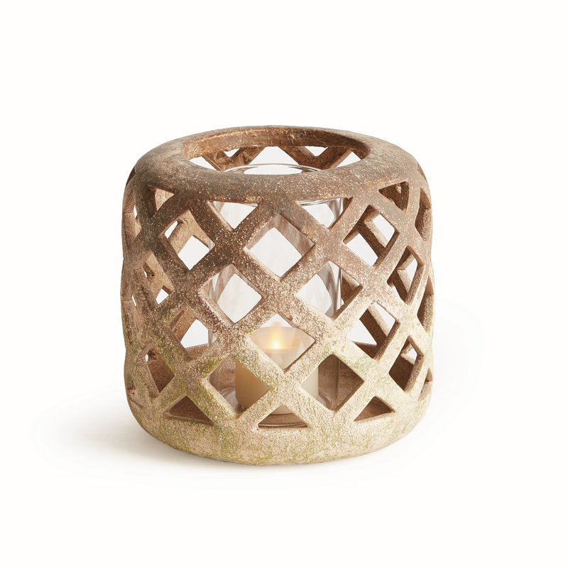 Terracotta Hurricane, 9.06" H x 9.25" W x 9.25" D