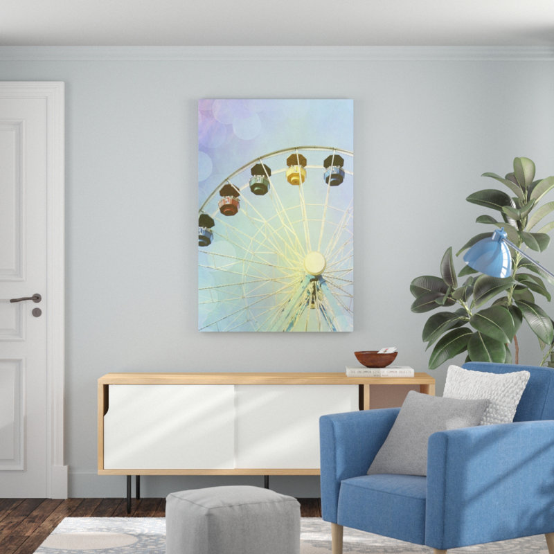 Rainbow Ferris Wheel III by Sylvia Coomes - Graphic Art Print, 122cm H x 81cm W, Wrapped Canvas