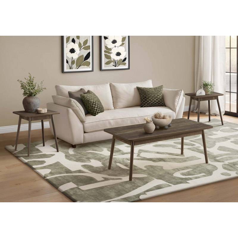 Ensemble de table moderne Mid-Century 3 pièces, Brun