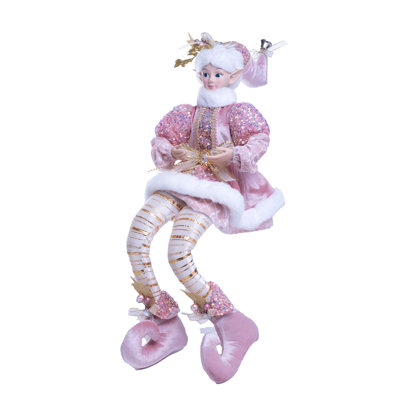 Elf élisabéthain rose assis