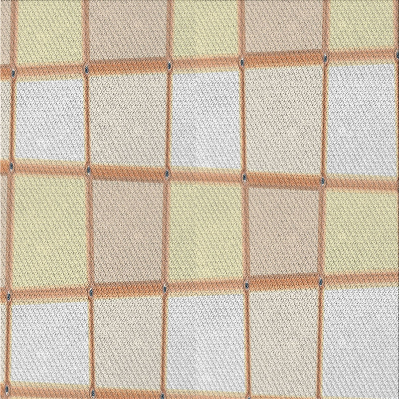 Tapis géométrique jaune / brun, Carré 6 pi