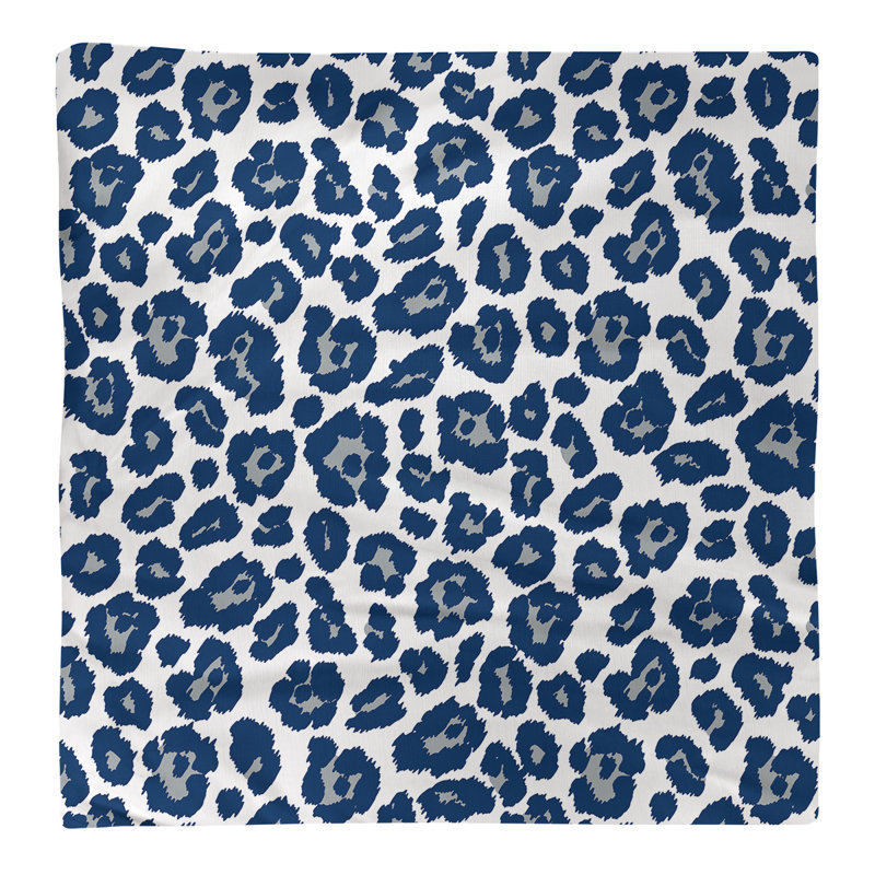 Cotton Animal Print Square Napkin, 22" x 22", White/Gray/Speed Blue