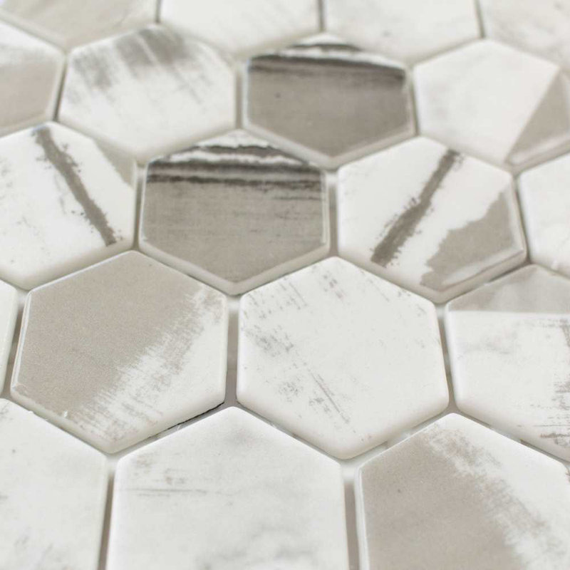 Carreau de mosaïque en verre 2 po x 2 po Eterna Hexx, Alaia